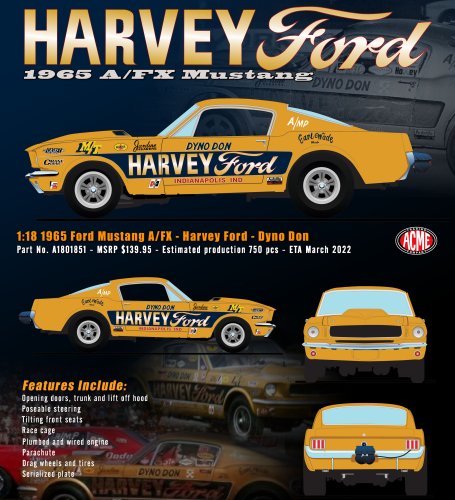 PREORDER - 1965 FORD MUSTANG A/FX (HAVREY FORD - DYNO DON)